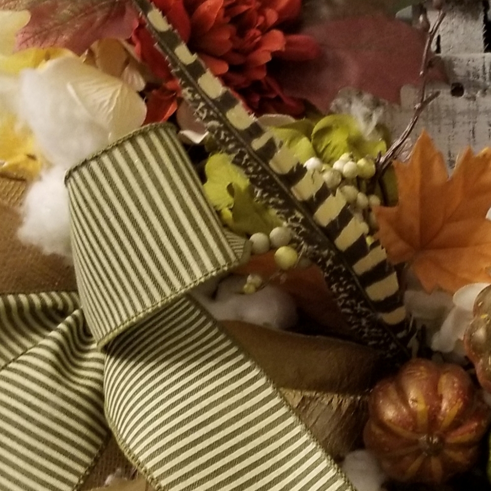 Handmade Fall Grapevine Wreath - Picture 2 of 3